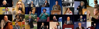 Collage of speakers and students at ֱ forums and events